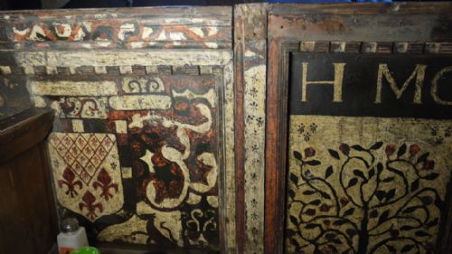 painted pew, East Church, Cromarty